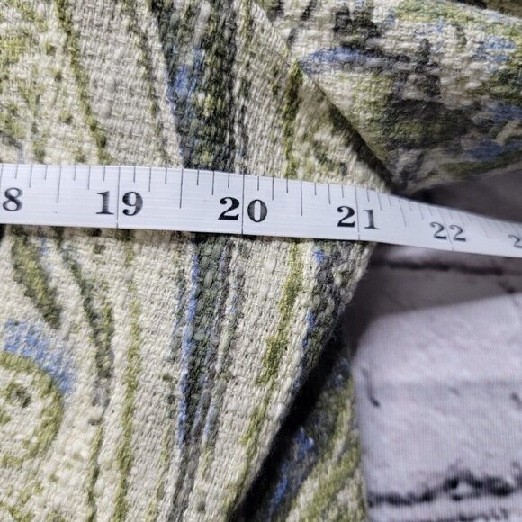 Chico's Embellished Heritage Tweed Jacket Green Frayed Trim Accent Size ? - Picture 12 of 14